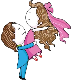 ❤ da2525d2 卡通, 情侣, 爱, 浪漫, 拥抱, 爱意 telegram sticker