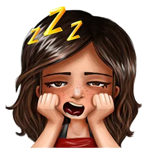 😴 ae2792fd ZZZ ง่วง, เหนื่อย, หมดแรง, ผู้หญิง, หาว, zzz, พักผ่อน telegram sticker