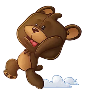 😦 34cc75a3 bear, cartoon, animal, cute, cloud whatsapp sticker