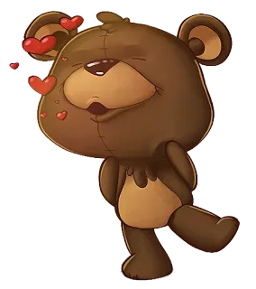 😘 7b750e41 teddy bear, love, hearts, cute, cartoon, stuffed animal whatsapp sticker