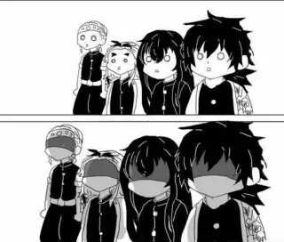 🌊 3032c213 อนิเมะ, มังงะ, ดาบพิฆาตอสูร, การ์ตูน, ขาวดำ, ตัวละคร telegram sticker