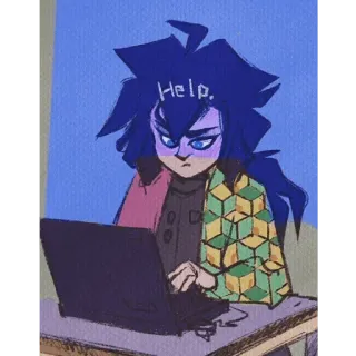 🌊 91d0ae3f Help. การ์ตูน, อนิเมะ, คอมพิวเตอร์, ช่วยเหลือ, เสื้อแจ็คเก็ต telegram sticker