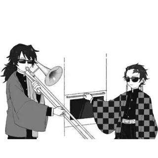 🌊 9907b3b4 Giyu Tomioka Demon Slayer อนิเมะ, ดาบพิฆาตอสูร, กิยู โทมิโอกะ, ทันจิโร่ คามาโดะ, ทรอมโบน, แว่นกันแดด, มังงะ telegram sticker