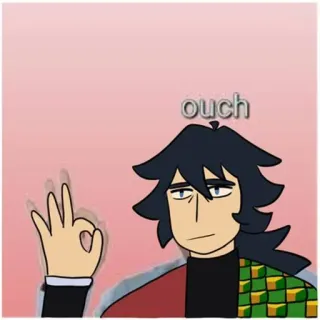 🌊 9fce3a20 Giyu Tomioka Demon Slayer ouch อนิเมะ, ดาบพิฆาตอสูร, มังงะ, กิยู โทมิโอกะ, ท่าโอเค telegram sticker