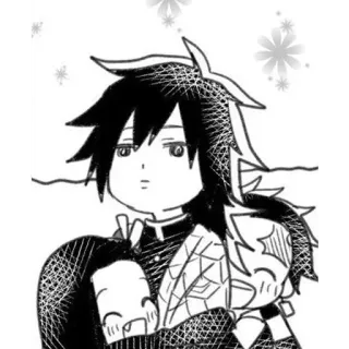 🌊 e7266600 Giyu Tomioka Demon Slayer อนิเมะ, ดาบพิฆาตอสูร, กิยู โทมิโอกะ, จิบิ telegram sticker