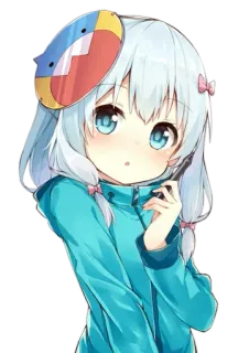 🤔 396f8b03 anime, girl, cartoon, cute, illustration, drawing whatsapp sticker