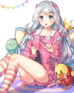 😲 6f3a412b anime girl, cute, kawaii, illustration, cartoon, drawing, character whatsapp sticker