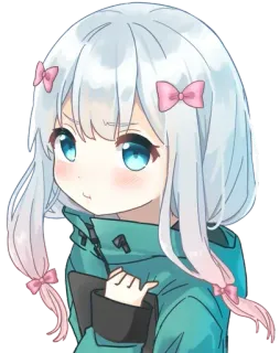 ☹️ ef3690a3 anime, girl, cute, cartoon, character, illustration whatsapp sticker