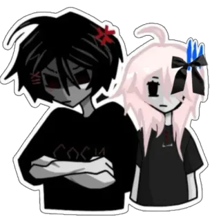⁉️ 20fd62ba Anime, Couple, Dessin animé, Emo, Gothique telegram sticker