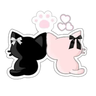 💞 2ff4da48 chat, chaton, mignon, kawaii, coeurs, animaux telegram sticker