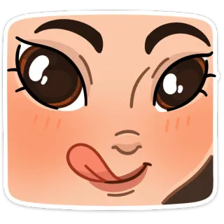 😛 cc8a501f 脸, 女人, 女孩, 厚脸皮, 顽皮, 脸红, 卡通, 贴纸 telegram sticker