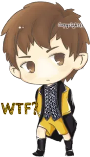 😐 86fc6c12 WTF? Charakter, Anime, Beleidigende Sprache, Chibi, Cartoon telegram sticker