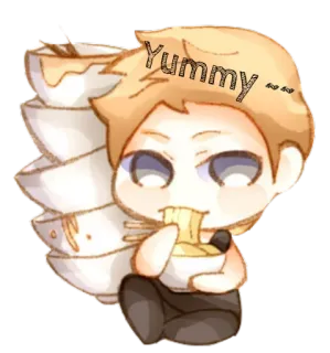 😜 f5cbed7d Yummy ... Anime, Essen, Süß, Cartoon, Nudel, Lecker telegram sticker