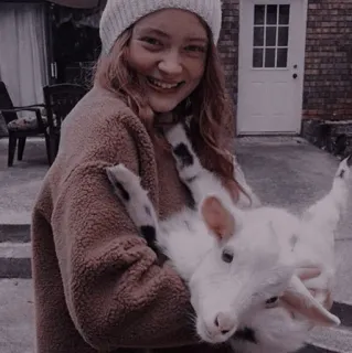 🥕 b1b86b31 女性, ヤギ, 動物, かわいい, 笑顔, 幸せ telegram sticker