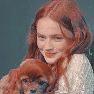 🥕 dd387846 Sadie Sink セイディー・シンク, 犬, 女優, ポートレート, 赤い髪 telegram sticker