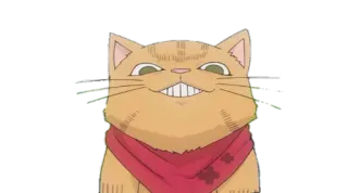 😈 20762980 chat, écharpe, souriant, animal, personnage telegram sticker