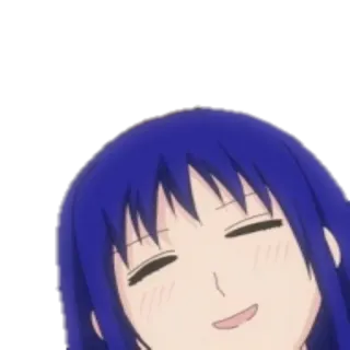 🤤 6a06c705 Anime, Mignon, Joyeux, Souriant, Cheveux Bleus, Dessin animé telegram sticker