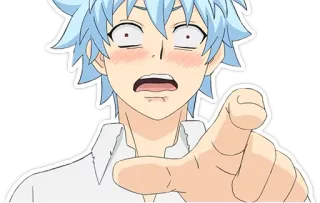 😳 5c525925 Saiki The Disastrous Life of Saiki K. アニメ, 斉木, 面白い, 指差し, ショック, テレパス telegram sticker