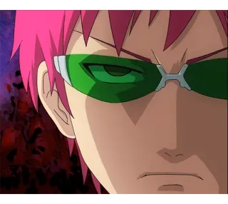 🔥 a35e26d3 Kusuo Saiki The Disastrous Life of Saiki K. アニメ, 斉木楠雄のΨ難, 斉木楠雄, 超能力, ピンク髪, 緑メガネ telegram sticker