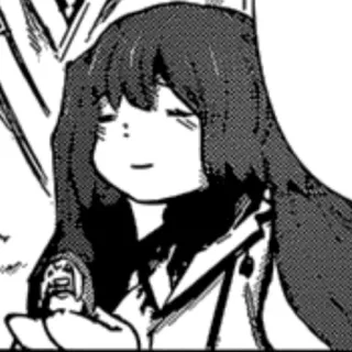 😌 e905d5f6 chica anime, manga, dibujo animado, blanco y negro, lindo telegram sticker