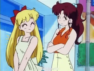 🫤 06137626 Sailor Venus Sailor Moon anime, meisje, personage, glimlach, vriend telegram sticker