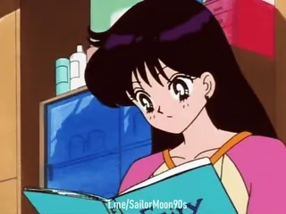📖 90fbc591 Rei Hino Sailor Moon Anime, Sailor Moon, Rei Hino, Kreskówka, Lata 90, Czytanie telegram sticker