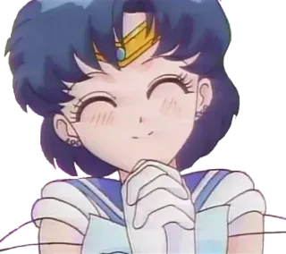 😊 07085c31 Sailor Mercury Sailor Moon Сейлор Мун, Аниме, Сейлор Меркурий, Мультфильм whatsapp sticker