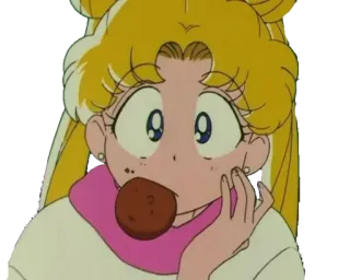 🙂 23ba25e0 Sailor Moon Аниме, Мультфильм, Снэк, Милый, Девушка, Еда whatsapp sticker