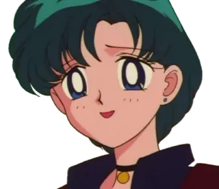 😀 3061ca5d Sailor Mercury Sailor Moon аниме, девушка, улыбка, милая, Сейлор Мун whatsapp sticker