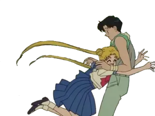 🤗 7b8c6b45 Sailor Moon аниме, мультфильм, объятие, дружба whatsapp sticker