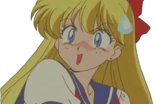 😥 c2c32a3b Sailor Venus Sailor Moon Аниме, Мультфильм, Девочка, Минако Айно, Сейлор воин whatsapp sticker