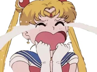 😭 ec404066 Sailor Moon аниме, плачет, Сейлор Мун, Усаги Цукино, мультфильм, каваий whatsapp sticker