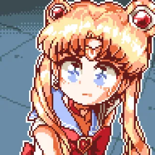 🌕 81ffab5f Sailor Moon 애니메이션, 카와이, 픽셀 아트, 마법소녀, 귀여운, 츠키노 우사기 telegram sticker