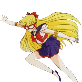 😎 04eb86c2 Sailor Venus Sailor Moon 애니메이션, 세일러 전사, 아이노 미나코, 세일러 V, 금발 머리 telegram sticker