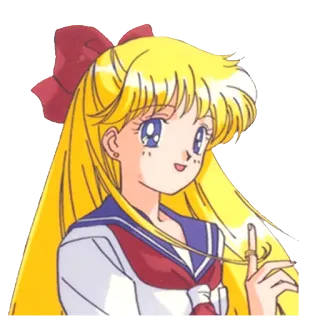 ☺️ 6cb34d27 Sailor Venus Sailor Moon 애니메이션, 만화, 세일러 비너스, 세일러 문, 금발, 여자, 캐릭터 telegram sticker
