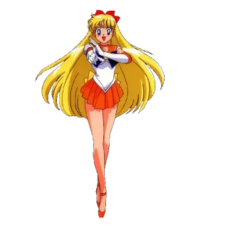 👍 738fc32f Sailor Venus Sailor Moon 애니메이션, 세일러 전사, 귀여운, 세일러 비너스, 금발, 만화 telegram sticker