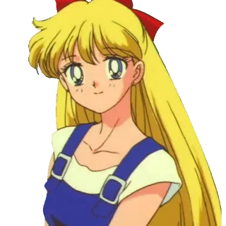 🙂 e1022ca8 Sailor Venus Sailor Moon 애니메이션, 만화, 세일러 문, 세일러 비너스, 금발 머리, 캐릭터 telegram sticker