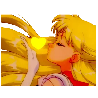 😘 fb7479a5 Sailor Venus Sailor Moon 세일러문, 세일러 비너스, 애니메이션, 만화, 귀여운, 사랑, 마법 telegram sticker