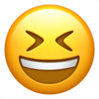 😆 172783d3 Emoji, Uśmiech, Szczęśliwy, Radość, Śmiech telegram sticker
