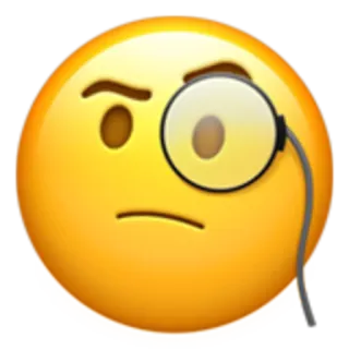 🧐 53482e92 Emoji, Monokl, Intelektualny, Myślenie, Ciekawy, Inteligentny, Żółty, Twarz telegram sticker