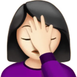 🤦‍♀ 8e8605c1 Facepalm, Emoji, Rozczarowanie, Żenada, Żal telegram sticker