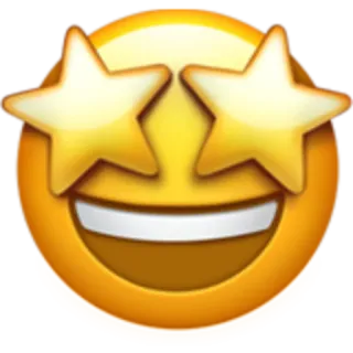 🤩 a39c5c76 Emoji, Gwiazda, Uśmiech, Szczęśliwy, Twarz, Radosny telegram sticker