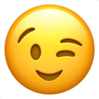 😉 b500608e Emoji, Mrugnięcie, Uśmiech, Żółty, Twarz telegram sticker