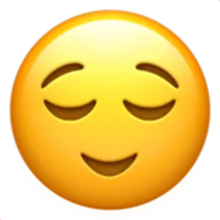😌 bbb1107b Emoji, Uśmiech, Spokojny, Pokojowy, Medytacja, Twarz telegram sticker