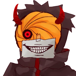 😈 2e73b26c Tobi Naruto Аниме, Манга, Маска, Дьявол, Рога, Тоби, Наруто, Акацуки telegram sticker