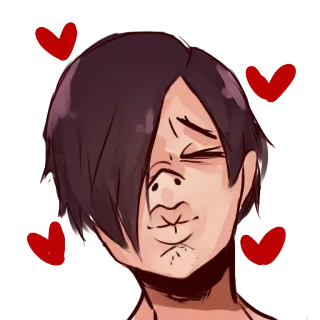 😘 4e256a08 Мультфильм, Человек, Лицо, Выражение, Любовь, Сердце, Эмоции telegram sticker