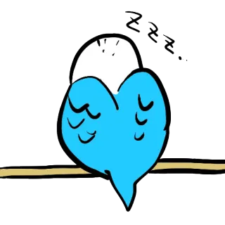 😴 7f194372 鸟, 鹦鹉, 睡觉, 动物, 蓝色, 可爱 telegram sticker
