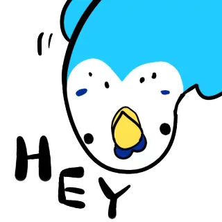👁 82d787ea Hey 鸟, 可爱, 问候, 友善, 动物 telegram sticker