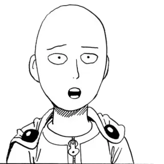 😮 6d23859d Saitama One-Punch Man アニメ, マンガ, ヒーロー, ハゲ, 衝撃 telegram sticker