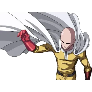 😶 86b1a568 Saitama One-Punch Man Saitama, One-Punch Man, anime, manga, héroe, calvo telegram sticker